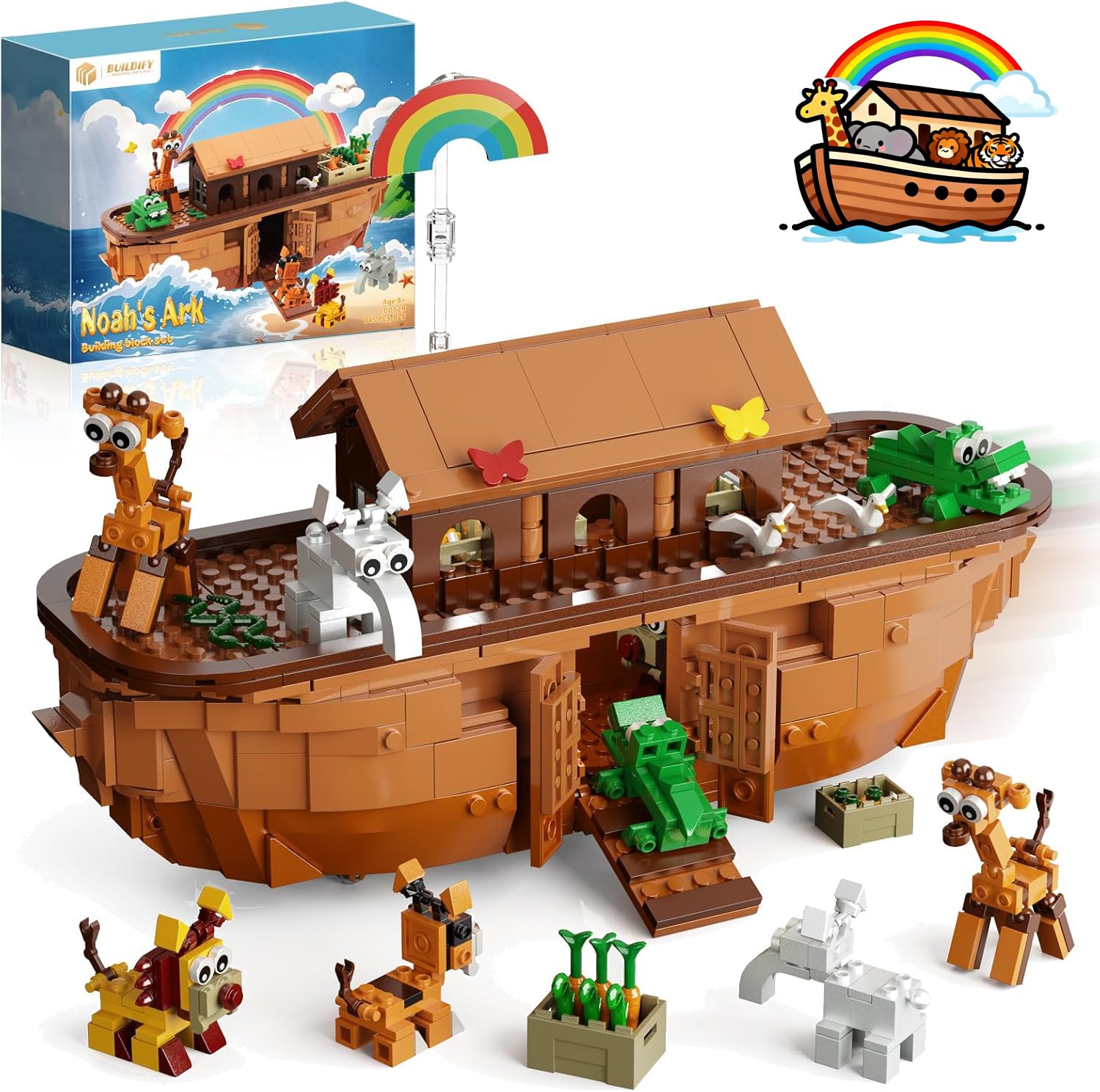 Noah's Ark Building Blocks Set - 845 PCS Deluxe Bible Story Model Kit for Adults, Boys & Girls, Interactive Religious Construction Toy, Ideal