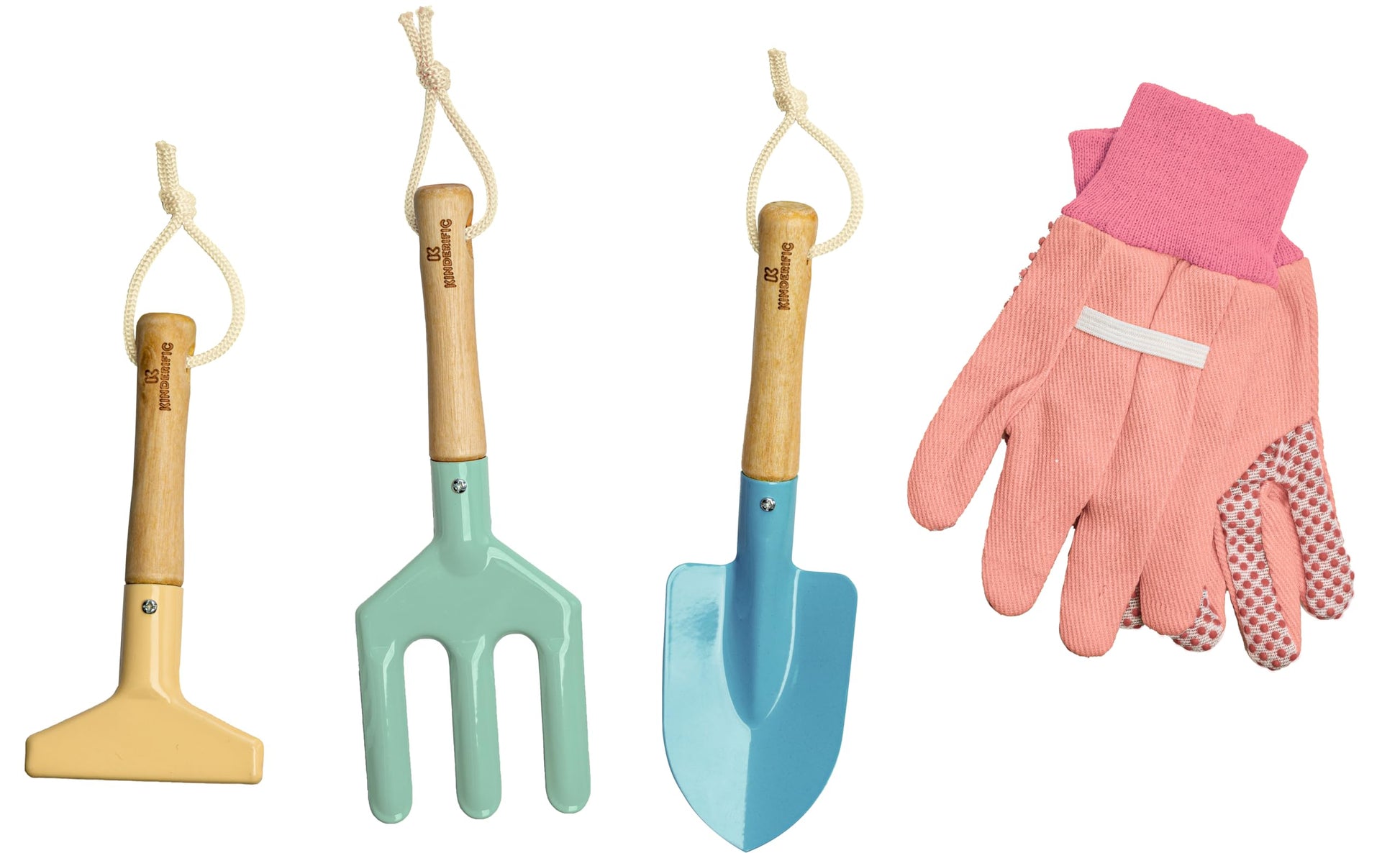 Gardening Set, Tool Kit, for Kids, STEM, Includes Tote Bag, Spade, Watering Can, Rake, Fork, Trowel and Gloves (Petal)