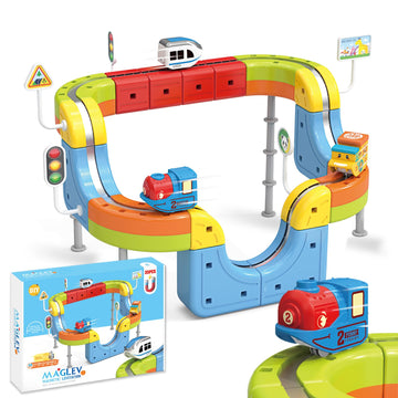 KlickRail Electric Train Set,Electric Gravity Defying Car and 3D Flexible Race Track for Kids 3-8 Years Old,STEM Educational Building Train Toys
