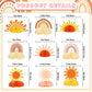 9pcs Boho Sun Honeycomb Centerpieces, First Trip Around The Sun Decorations, Boho Rainbow Sunrise Party Decorations, Sunshine Birthday Table Toppers