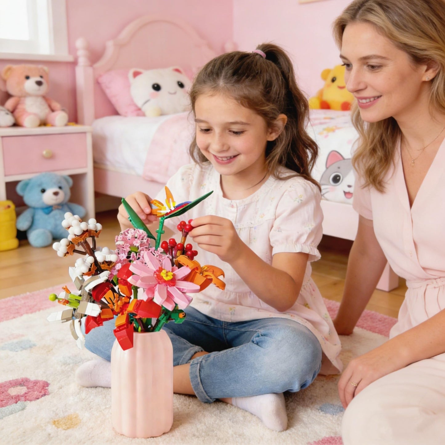 Sawaruita Flower Bouquet Botanicals Building Blocks Set for Adults