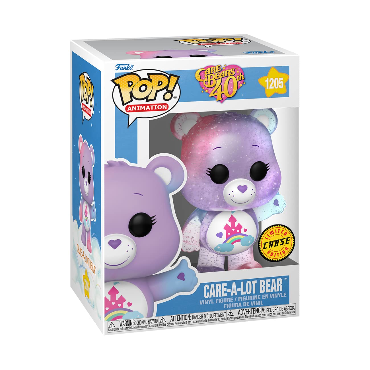 Funko Pop! Animation: Care Bears 40th Anniversary - Care-A-Lot Bear with Translucent Glitter Chase (Styles May Vary)