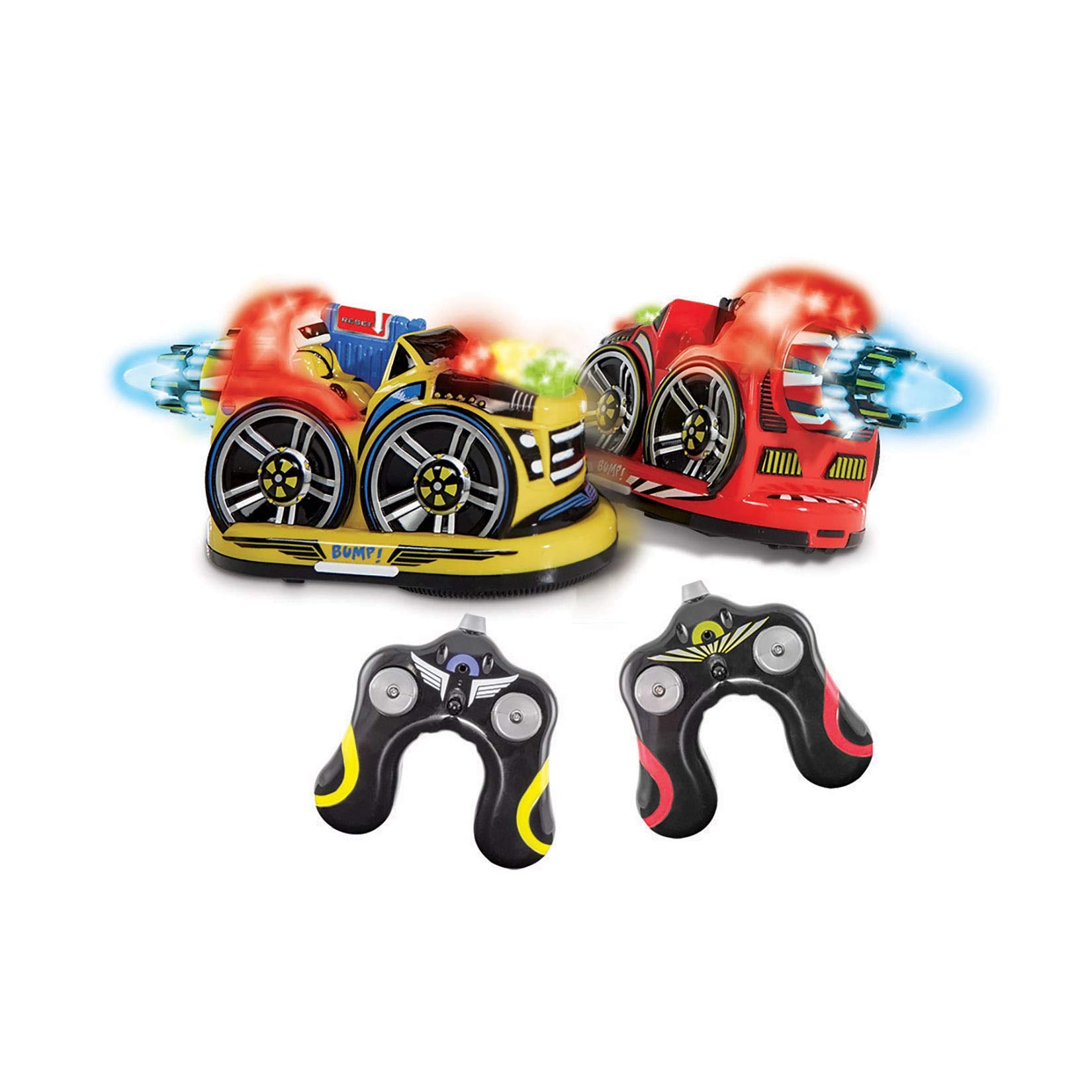 Kid Galaxy Remote Control Bumper Cars. RC 2 Player Game. 2 Cars and 2 Controllers Included