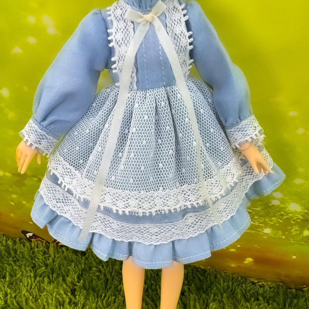 niannyyhouse Doll Lace Dress, Compatible with Blythe, OB24, OB22, Ball Jointed Dolls, Dress Up Accessories (Blue)