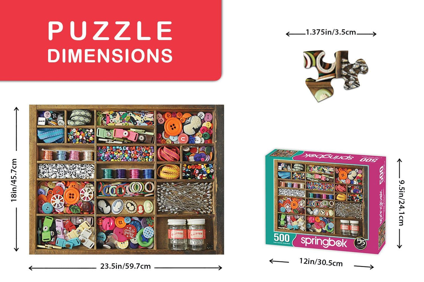 Springbok Sewing Box 500 Piece Jigsaw Puzzle for Adults