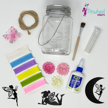 Pinwheel Crafts Fairy Lantern Toy for Kids Age 6-8 8-12+ Years - Make Your Own Night Light - Fairy Jar Gift for Girls with Led Light - Arts and Crafts