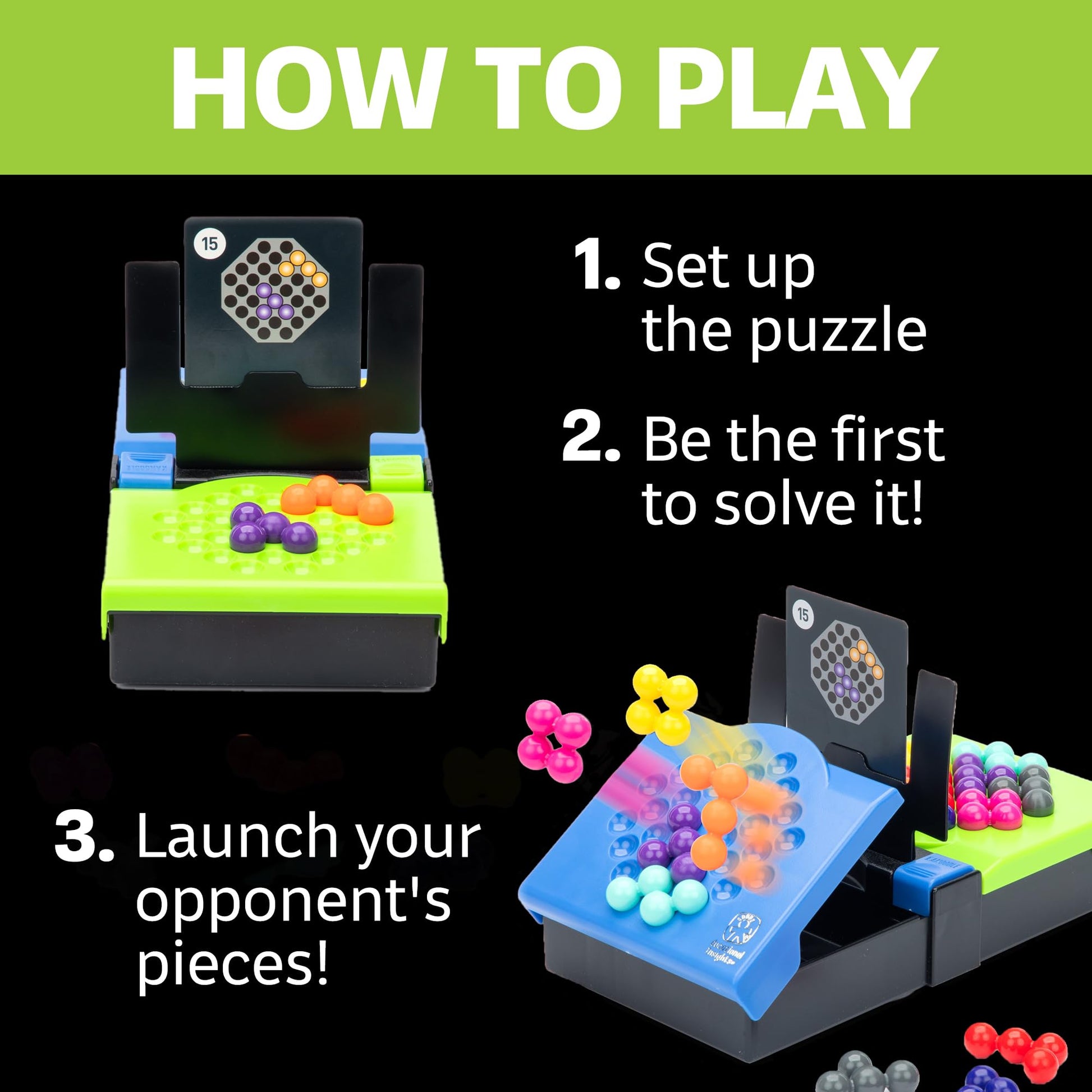 Educational Insights Kanoodle Head-to-Head - 3D Brain Teaser Puzzles for Kids, Spatial Puzzle Games for Adults, Teens and Kids, Problem Solving Toys