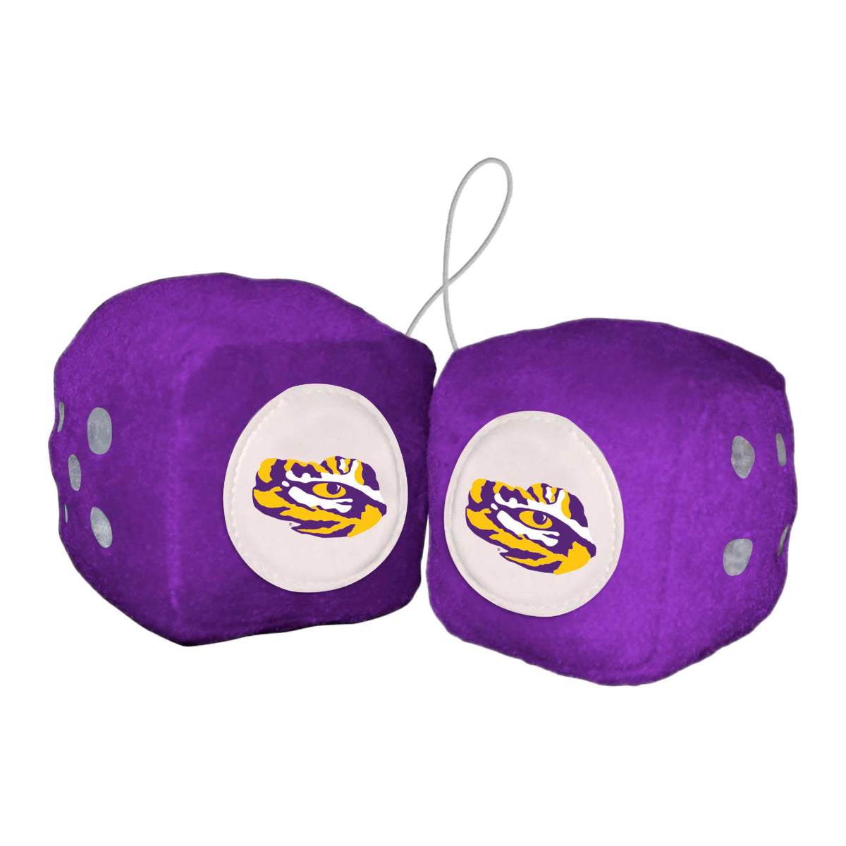 FANMATS 32012 LSU Team Color Fuzzy Dice Décor 3" Set