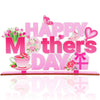 Mothers Day Decorations for Party Wooden Table Centerpieces 11.8x6.8 Inch Happy Mothers Day Decorations Sign Pink Wood Table Topper for Home Kitchen