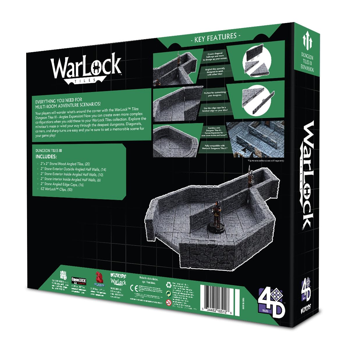 WizKids Warlock Tiles: Expansion - Dungeon Tile III Angles