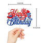 Happy Birthday 4th of July Cake Topper America USA Patriotic Birthday Party Decorations Red and Blue Glitter Firework Independence Day For American