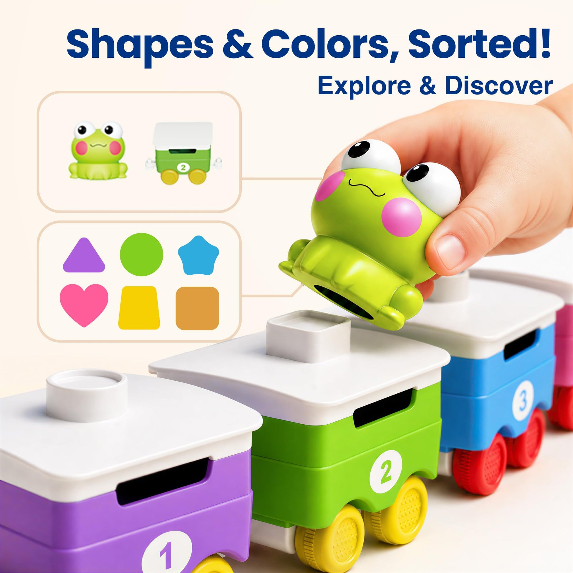 iPlay, iLearn Farm Train Toy Set for Toddlers 1-3, Kids Steam Musical Train