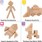 Pidoko Kids Wooden Blocks - 100 Pcs - Building Blocks for Toddlers - Includes Storage Container with Shape Sorter Lid - Natural Beech Wood Blocks