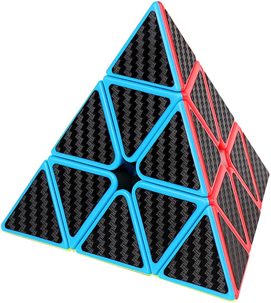 Pyramid Speed Cube Carbon Fiber Sticker Puzzle Cube 3X3X3 Speed Cube Triangle Magic Cube Puzzle Toy Magic Cube Puzzles 3X3