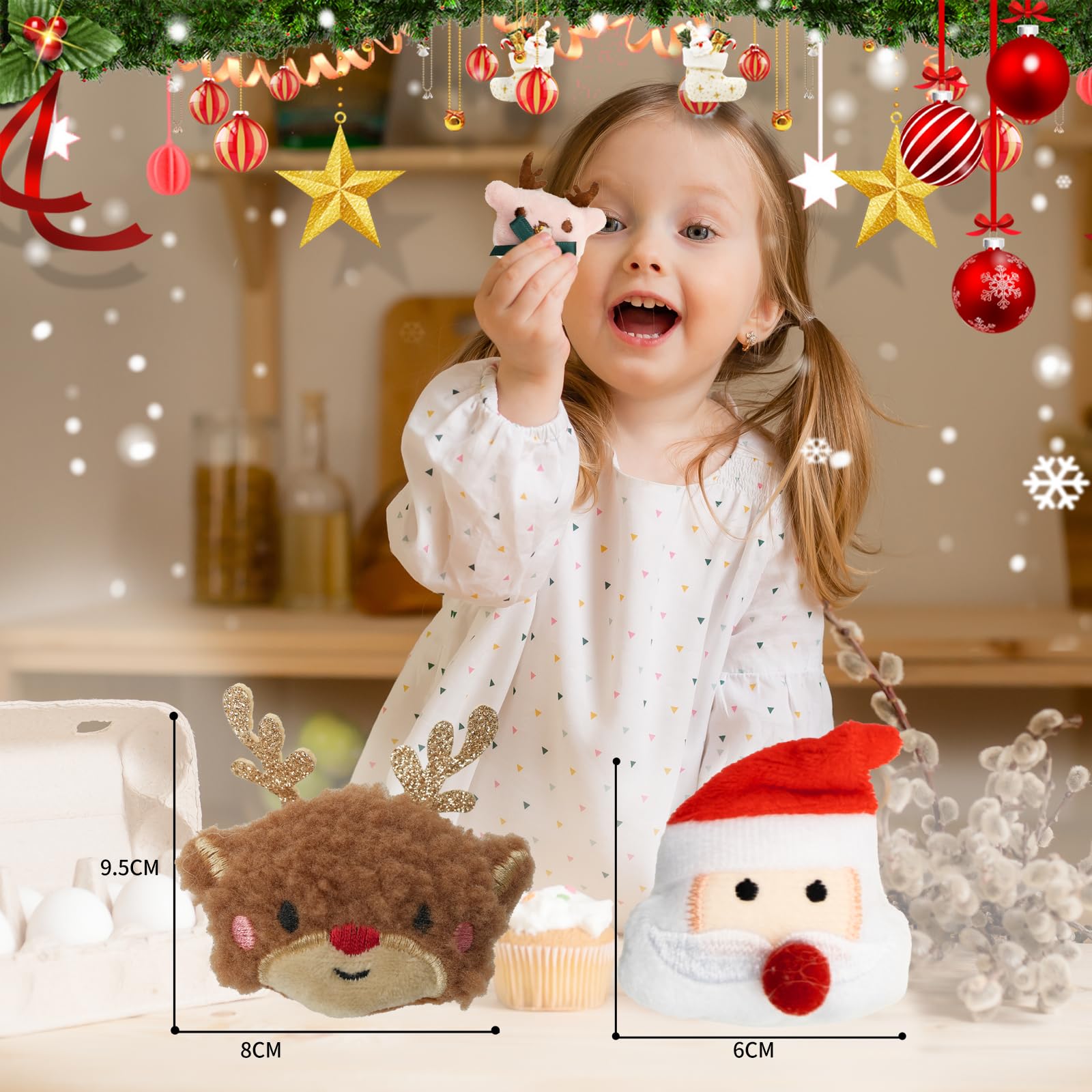 Hsodnr 60 Pack Christmas mini Plush Toy?Mini Set Plush Christmas Ornaments? Angel Santa Claus Snowman Reindeer Mini Christmas Tree Ornaments?Gifts