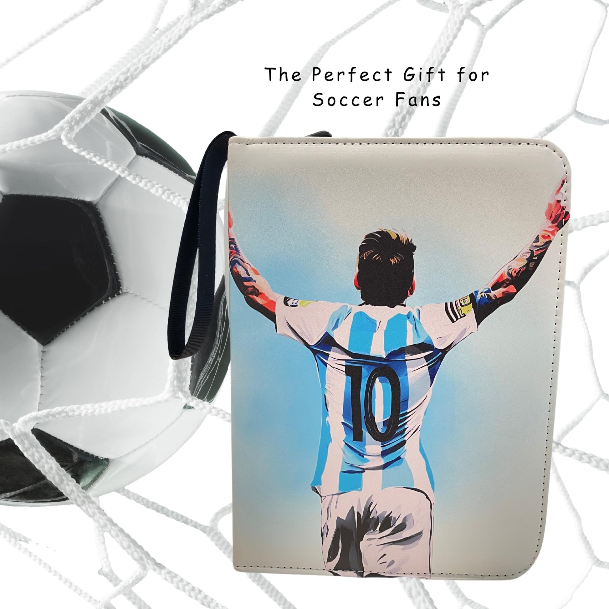 Soccer Card Binder 440 Pockets- Waterproof Trading Card Album with 55 Removable Sleeves Fit - 3 Rings with Zipper -Compatible with Topps Sports Cards