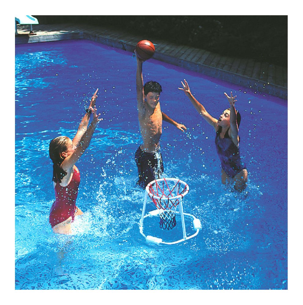 SWIMLINE Pool Basketball Hoop Floating Or Poolside Game With Real Feel Net & Float Foam For Kids & Adults Swimming Splash Super Hoops With Water