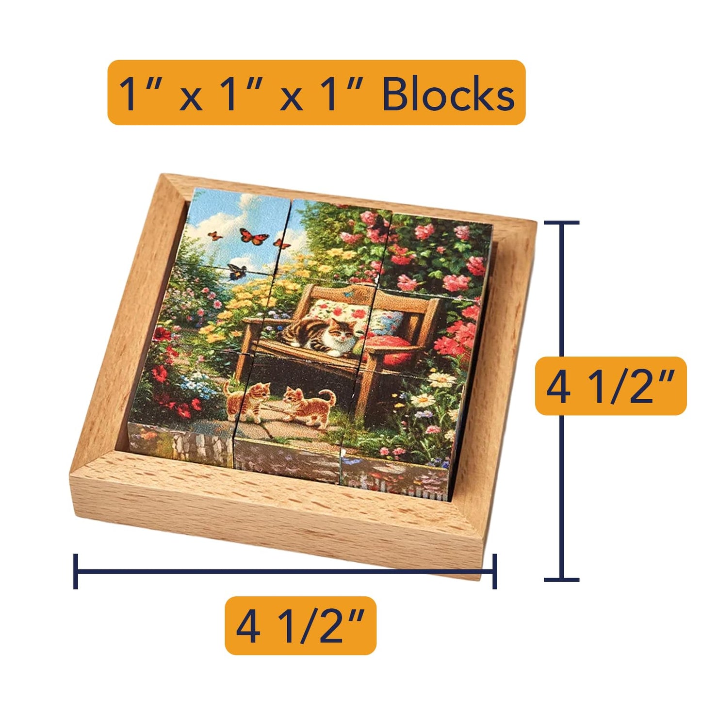 Bits and Pieces Wooden Block Puzzle - Seasons in the Country Tray Puzzle