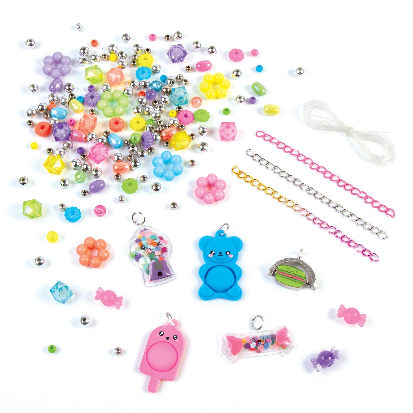 Make It Real: Pop! Shake! Twist! DIY Bracelet Kit - Make 7 Scensory Charm Bracelets, 171pcs, All-in-1 Jewelry Kit, Rainbow Colors, Girls & Kids Age 8+