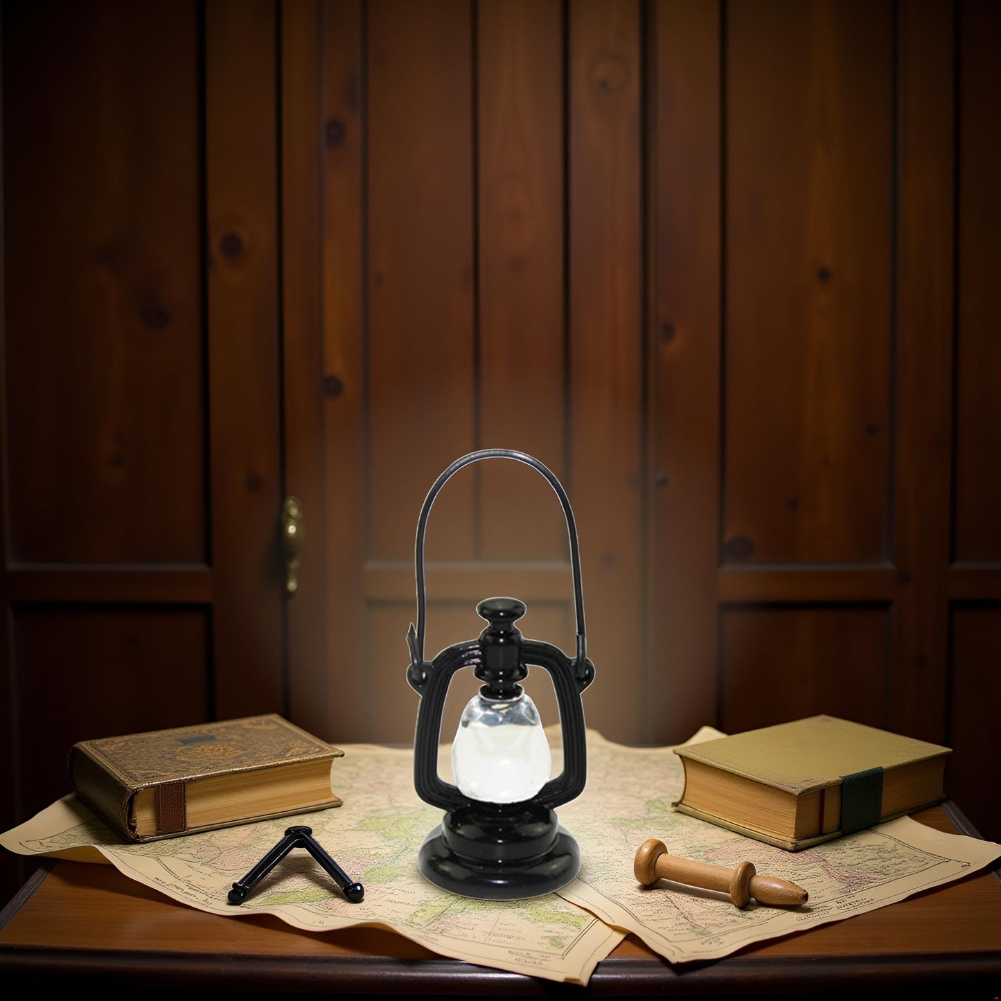 Black Decoration Accessories, 1:12 Dollhouse Miniature Scene Model Hurricane Lantern Play, Accessories (23 x 43 mm),Decorations,This Product is not