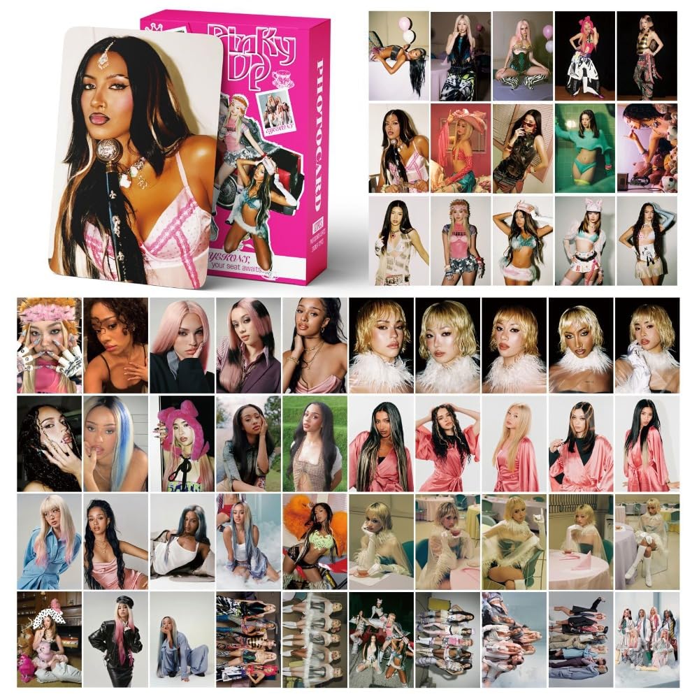 sunlelekz Katseye Pinky Up Photocard & Sticker Set - 127PCS (55PCS Lomo Cards + 72PCS Stickers) Kpop Collectible Merchandise