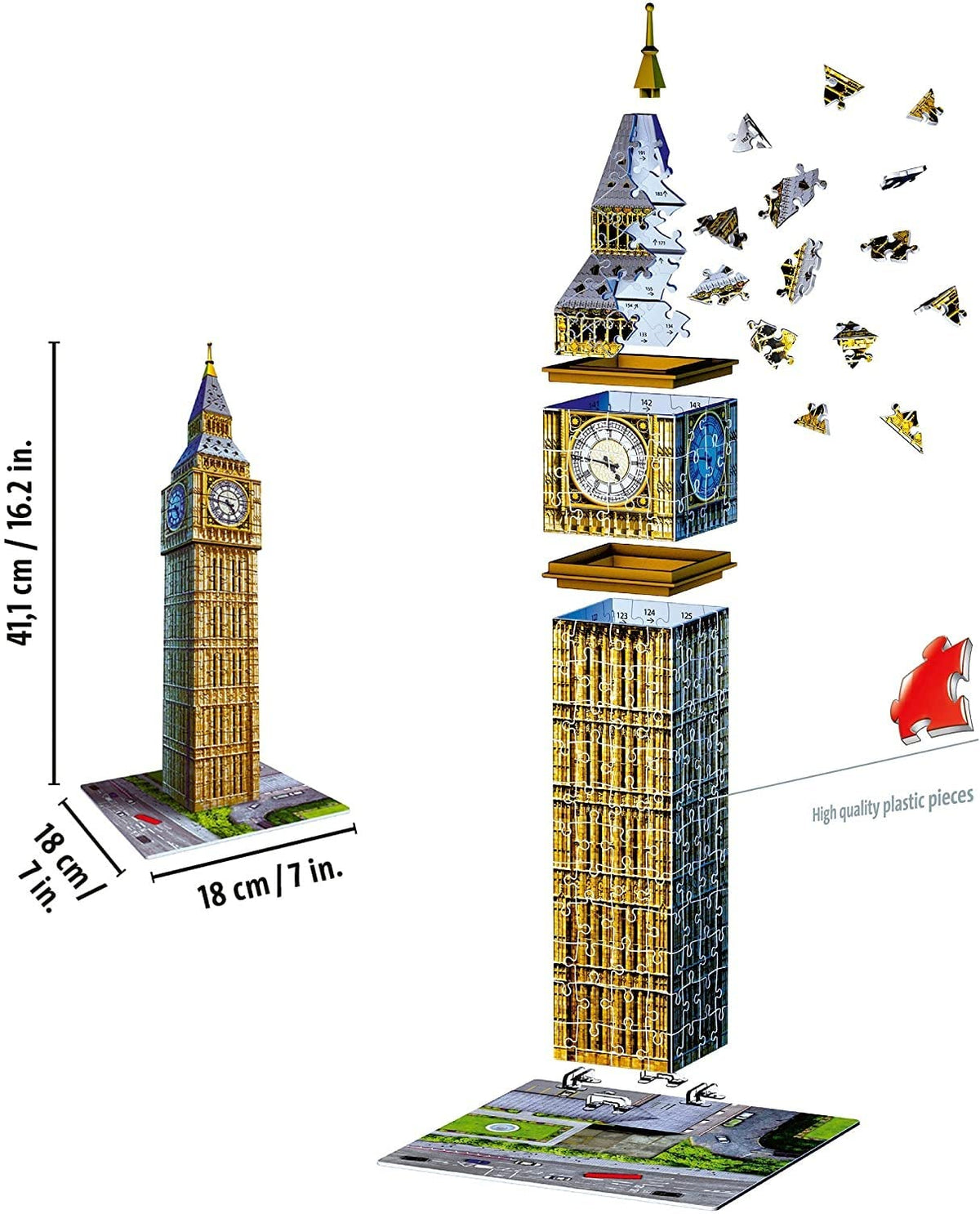 Ravensburger Big Ben 216 Piece 3D Jigsaw Puzzle for Kids and Adults - 12554 - Easy Click Technology Means Pieces Fit Together Perfectly