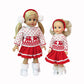 Red Reindeer Skirt Outfit 3pc for 14-Inch Dolls | Premium Quality & Trendy Design | Dolls Clothes