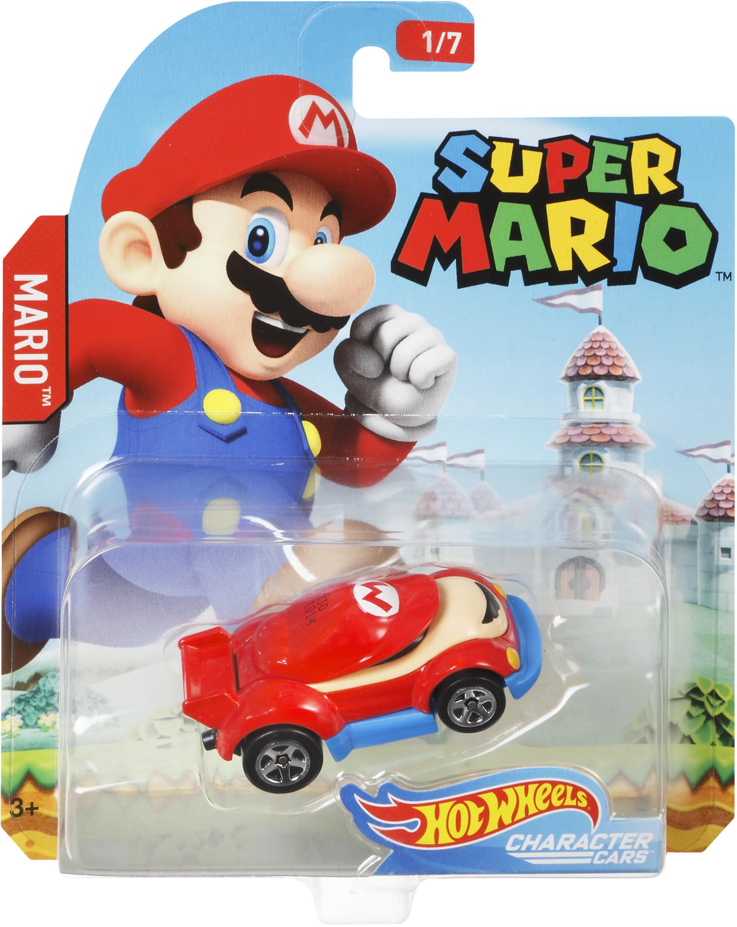 Hot Wheels Super Mario Character Cars Mario Vehicle 1/7