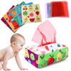 YOGINGO Baby Toys 6 to 12 Months - Tissue Box Toy Montessori for Babies 6-12 Months, Soft Stuffed High Contrast Crinkle Infant Sensory Toys