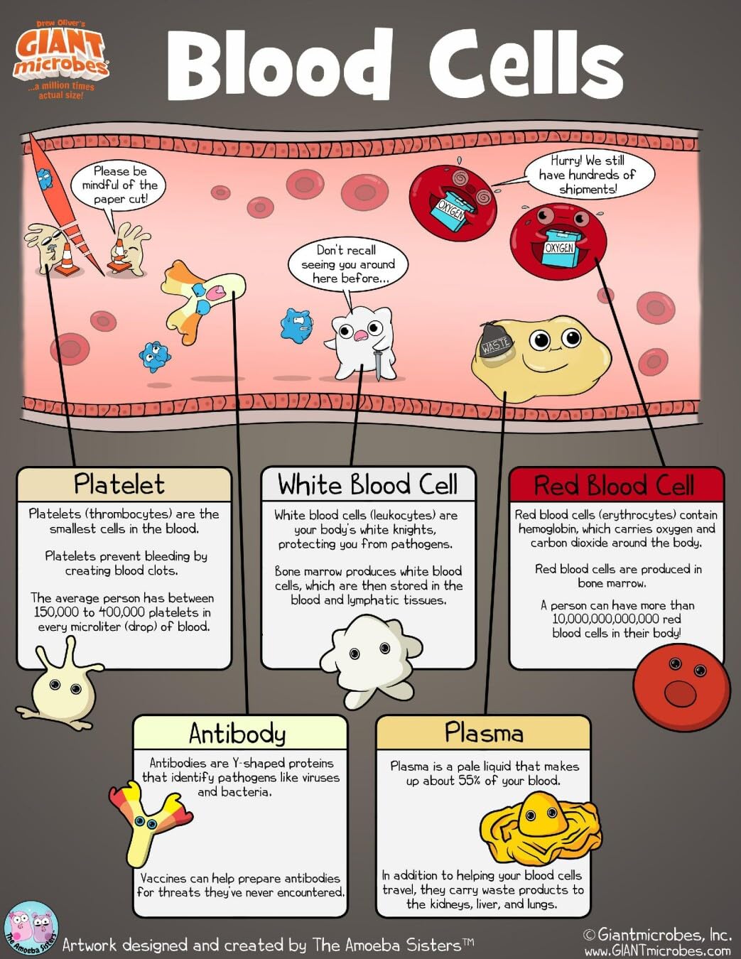 GIANTmicrobes Platelet Plush, Blood Cell Plush, Blood Bank, Gifts for Lab Techs, Hematology, Phlebotomy Gifts, Phlebotomist Gift, Circulatory System