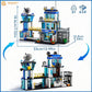 BUILDIFY City Police Station Building Block Set with Light, 634 PCS HQ Station Kits with Helicopter, Police Car and Motorcycle. Ideal as a Birthday