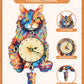 Rnfinewow 3D Wooden Puzzles for Adults, Maine Coon Cat Clock DIY Kit, Beginner 22 Pcs Wooden Puzzles, Birthday Christmas for Women Men Adults Teens