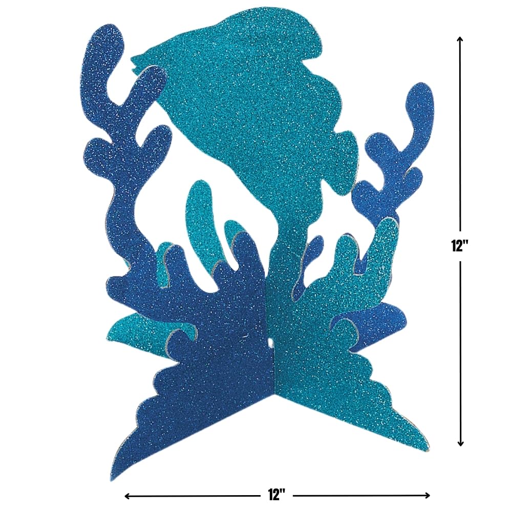 Fun Express - Under The Sea Glitter Centerpiece for Party - Party Decor - General Decor - Centerpieces - Party - VBS Vacation Bible School
