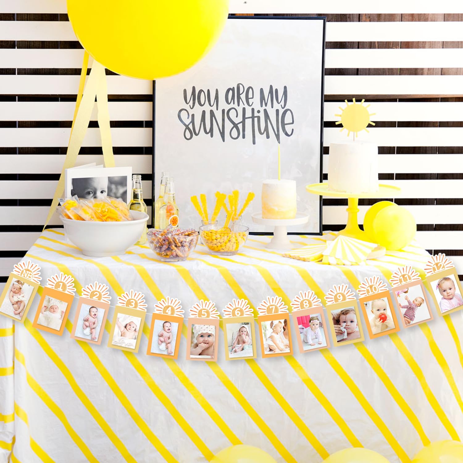 Gankbite Sunshine Girl 12 Month Photo Banner First Trip Decor Around The Sun Boho One 1st Birthday Decoration