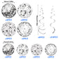 54 Pieces Disco Party Decorations Sliver Disco Ball Hanging Swirls 70s Ceiling Decor for 70s Fever Birthday Party Supplies