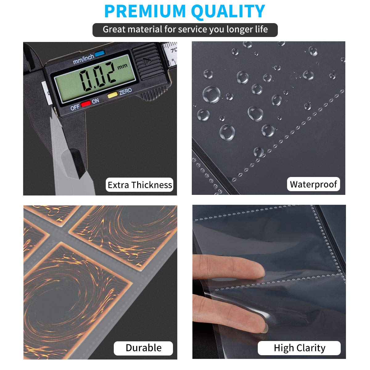 2088 Pockets Baseball Card Sleeves, JIQEZNL Premium 9 Pocket Trading Card Binder Sleeves for 3 Ring Binder, Double Side Card Protector Pages for