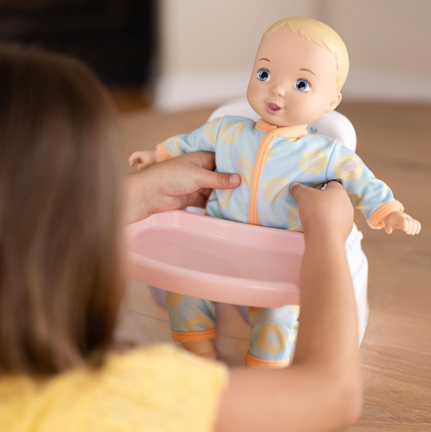 Acorn Avenue 14 Inch Soft Baby Doll for Toddlers 1-3, with Removable Clothes & Pacifier, Toddler Doll Toy (Blue Caucasian)