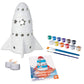 MindWare Paint Your Own Porcelain: Rocket Light with 2 Tea Lights, 12 Paints & 2 Brushes - Creative paintable Pottery Crafts & Gift Kits for Kids