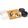 Yellow Mountain Imports Beechwood Veneer 0.4-Inch Etched Beginner's 9x9 Go Game Set Board with Single Convex Melamine Stones - Classic Strategy Board
