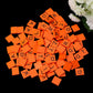 Zeaya 100Pcs/Set Wooden Colourful Scrabble Tiles Mix Letters Varnished Alphabet Scrabbles (Orange)
