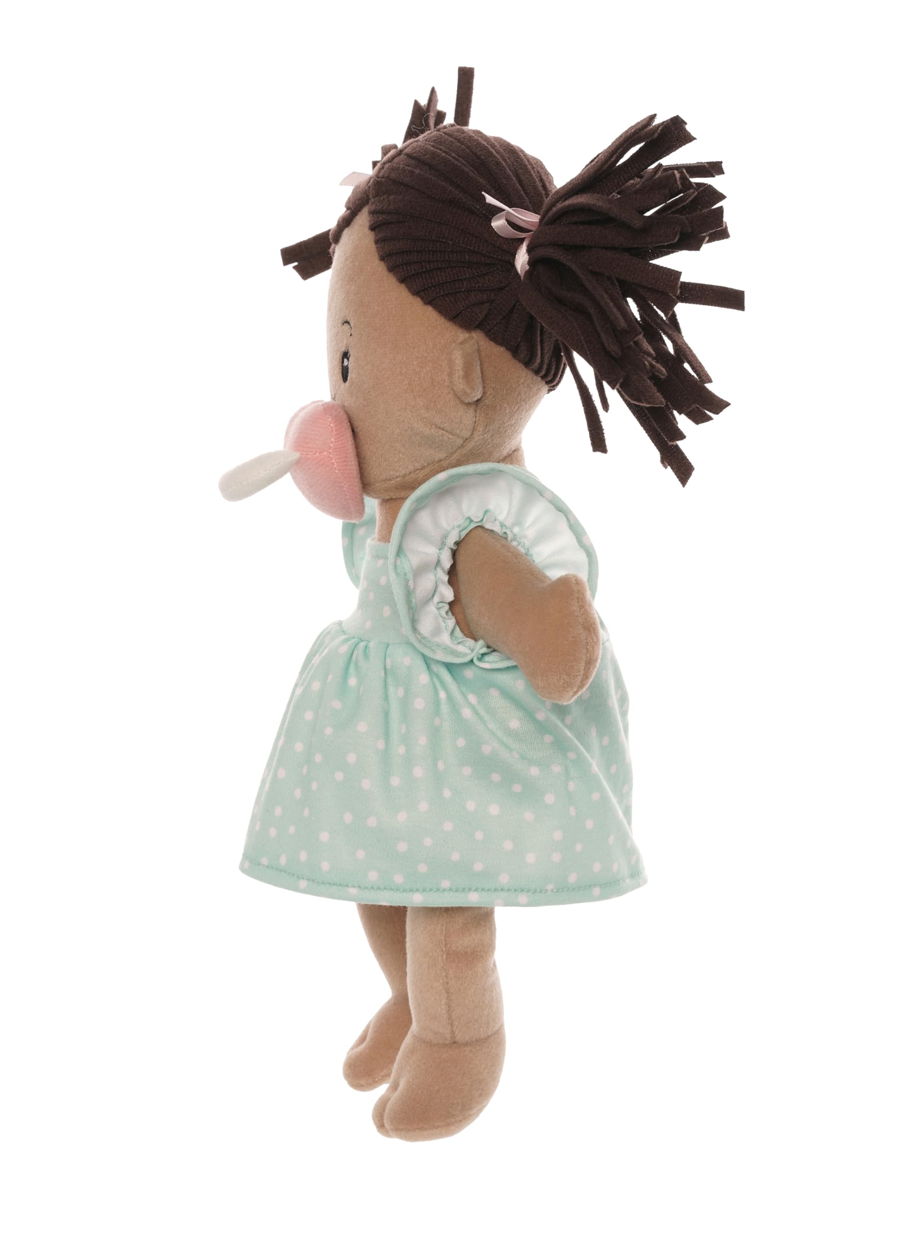 Love, Stella Soft Baby Doll for 1 + Year Old by Manhattan Toy - Beige with Brown Pigtails