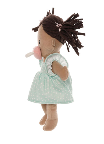 Love, Stella Soft Baby Doll for 1 + Year Old by Manhattan Toy - Beige with Brown Pigtails