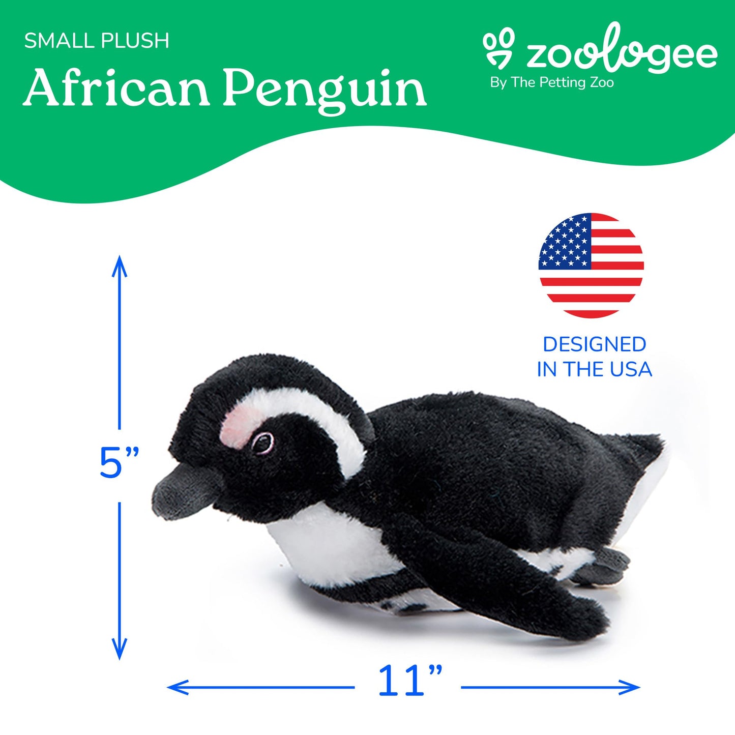 The Petting Zoo ABF Swimming Penguin Stuffed Animal Plushie, Gifts for Kids, Earth Keeperz Sealife Animals, Zoologee ABF Penguin Plush Toy, 11 inches