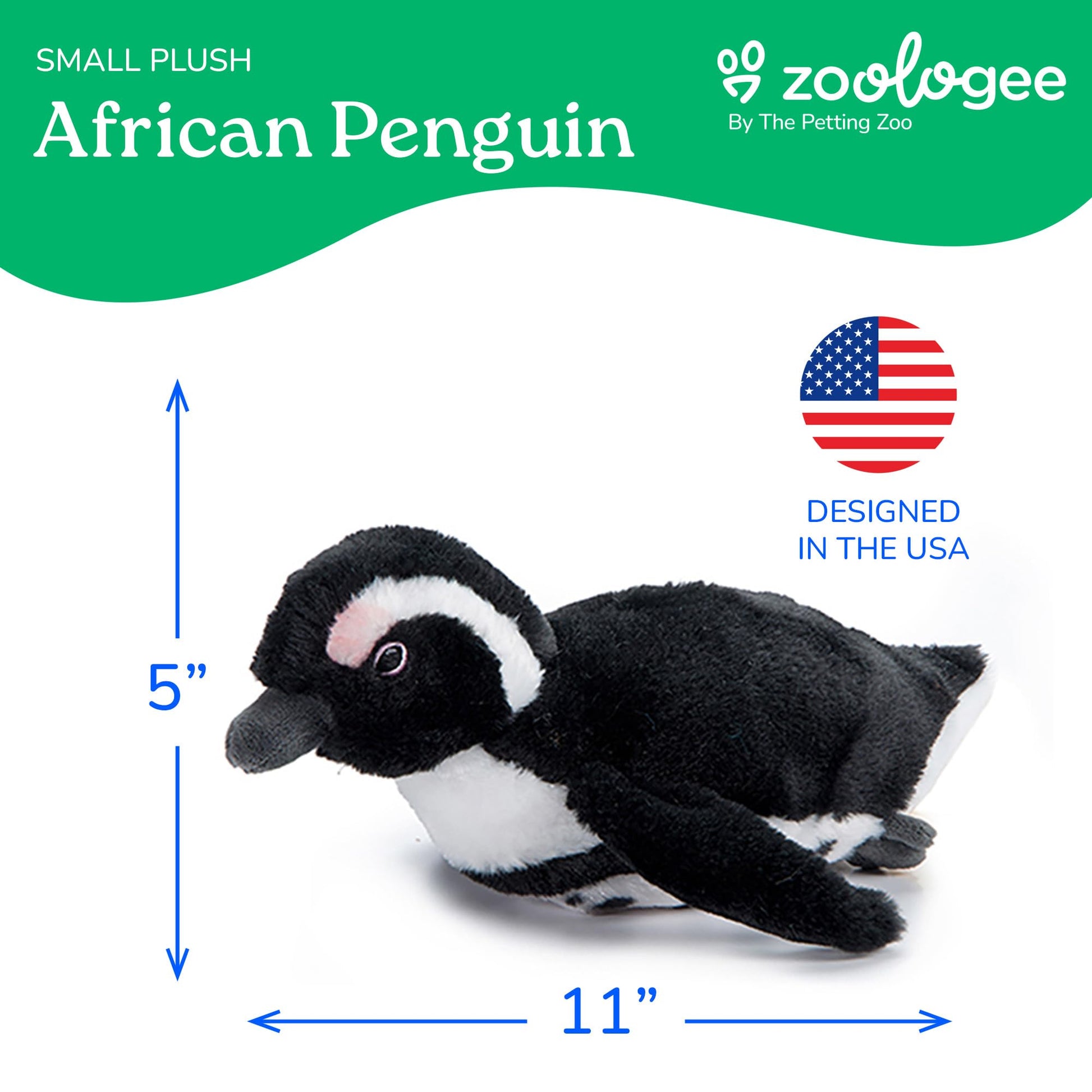 The Petting Zoo ABF Swimming Penguin Stuffed Animal Plushie, Gifts for Kids, Earth Keeperz Sealife Animals, Zoologee ABF Penguin Plush Toy, 11 inches