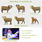 JOKFEICE Animal Figures 4pcs Plastic Sheep Family Animals Action Model Science Project, Learning Educational Toys, Birthday Gift, Cake Topper,