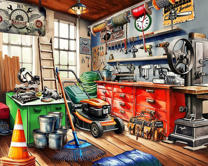 Springbok Tool Man's Garage 1000 Piece Jigsaw Puzzle for Adults