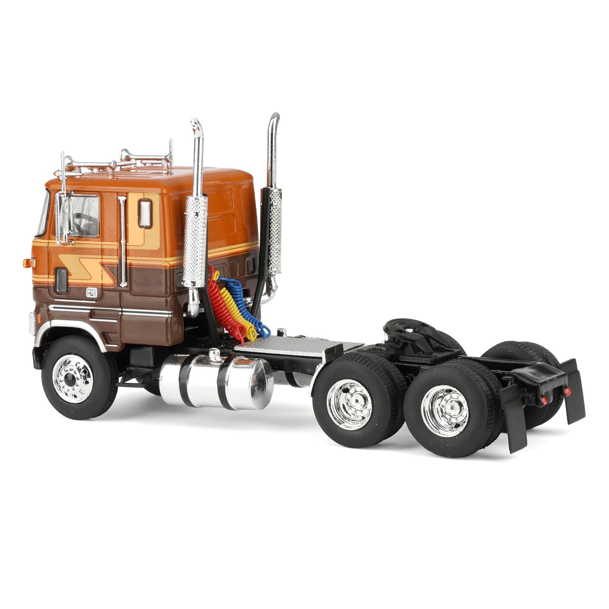 1976 CL 9000 Truck Tractor Brown Two-Tone with Graphics 1/64 Diecast Model by IXO Models U64TR009