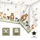 YARA Woodland Plastic Tablecloth For Baby Shower Decorations & Birthday Girl Boy |Safari Enchanted Forest Animals Decor |Neutral Gender Table