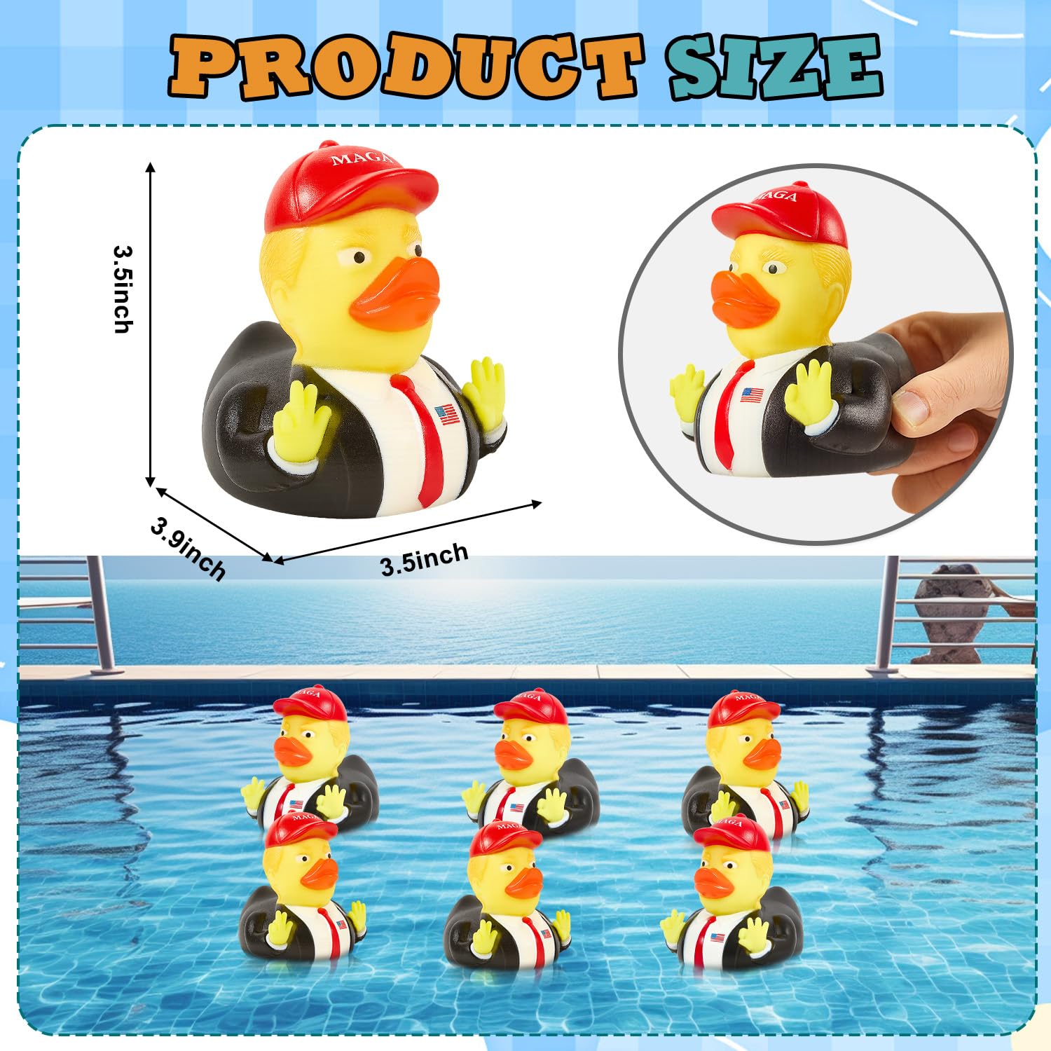 Baby Bath Toy Rubber Ducks, Squeak Ducking Funny Duckies Toy for Children Kids Baby Showers Bath Time Birthday Gifts Party Favors