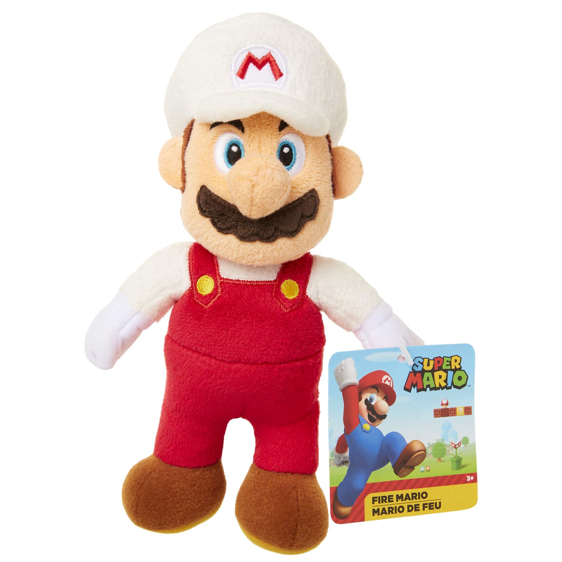 Super Mario Fire Mario Plush Stuffed Toy Figure 6" Scale